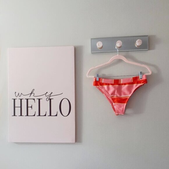 NWT Billabong striped high waisted high cut leg bikini bottom L - Picture 5 of 6